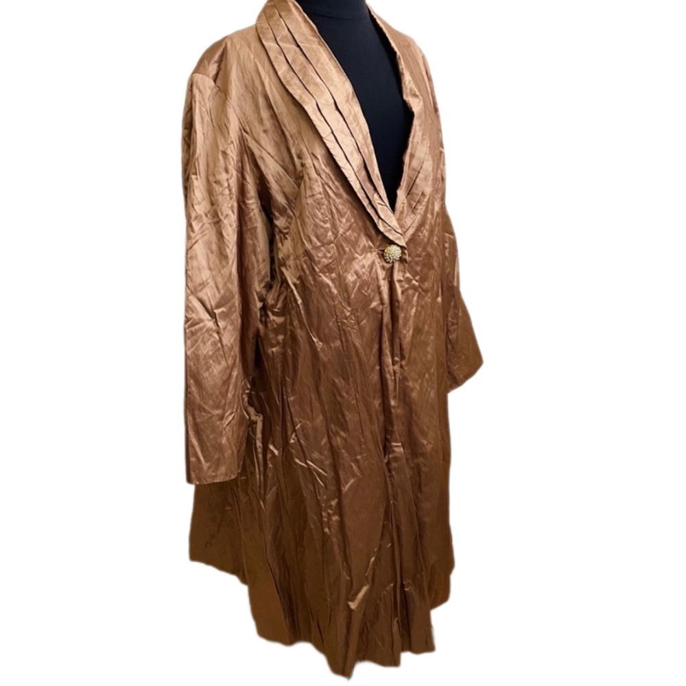 LAST CHANCE SALE! Luxurious Jones New York Crinkle Gold Jacket Coat plus size